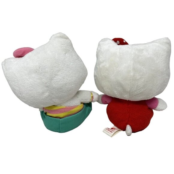 Ty Hello Kitty Beanie Plush Lot Hippie Peace Dress Red Jumper 2009 2010 6 Inch - Picture 3 of 13